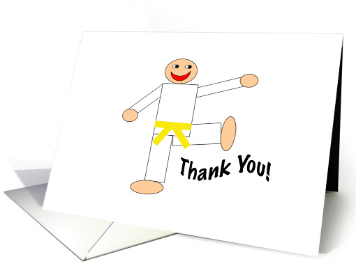 Thank You - Martial Arts Yellow Belt card (176427)