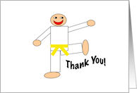 Thank You - Martial Arts Yellow Belt card