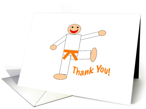 Thank You - Martial Arts Orange Belt card (176429)