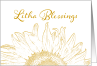 Litha Summer Solstice Blessings Yellow Sunflower Graphic
