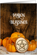 Mabon Blessings Rustic Orange Pumpkins card