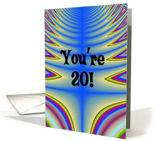 Happy Birthday - 20 years old Blue Tie Dye card (182215)