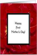 Happy First Mother’s Day - To New Mom - Red Tulip Flower card