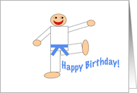 Happy Birthday - Martial Arts Light Blue Belt card