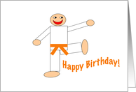 Happy Birthday - Martial Arts Orange Belt card