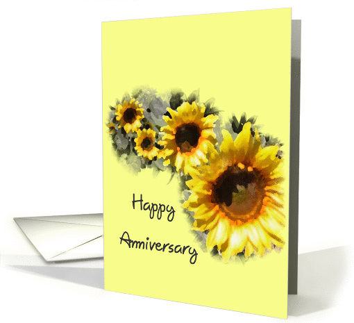 Happy Anniversary - Sunflowers in a Row card (192158)