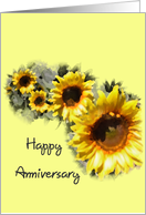 Happy Anniversary - Sunflowers in a Row card