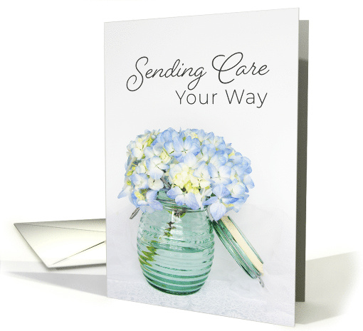 Blue Hydrangeas Sending Care Get Well card (1988940)