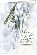 Peace and Light This Winter Solstice Icy Pines card