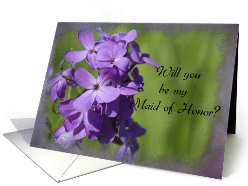 Will You Be My Maid of Honor - Purple Wildflowers card (205512)