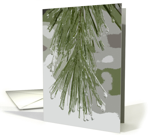 Icy Pine Needles - Blank Note card (240809)