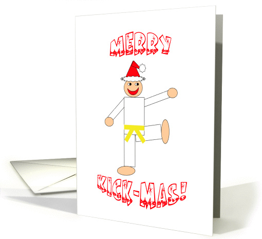 Martial Arts Christmas Card - Merry Kick-Mas Yellow Belt card (251323)