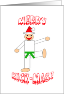 Martial Arts Christmas Card - Merry Kick-Mas Green Belt card