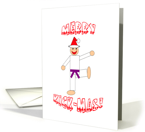 Martial Arts Christmas Card - Merry Kick-Mas Purple Belt card (251329)