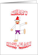Martial Arts Christmas Card - Merry Kick-Mas Purple Belt card