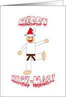 Martial Arts Christmas Card - Merry Kick-Mas Brown Belt card