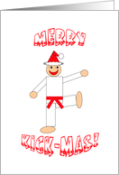 Martial Arts Christmas Card - Merry Kick-Mas Red Belt card