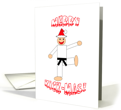 Martial Arts Christmas Card - Merry Kick-Mas Black Belt card (251341)