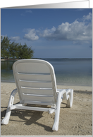 Lounge Chair on Beach - Blank Note Cards