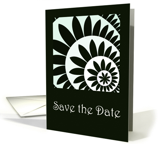 Wedding Save the Date Announcement - Black and White Flowers card