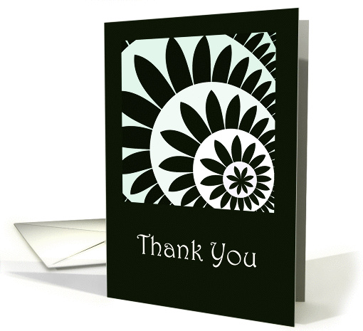 Thank You - Black and White Flowers card (293490)