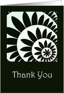 Thank You - Black and White Flowers card