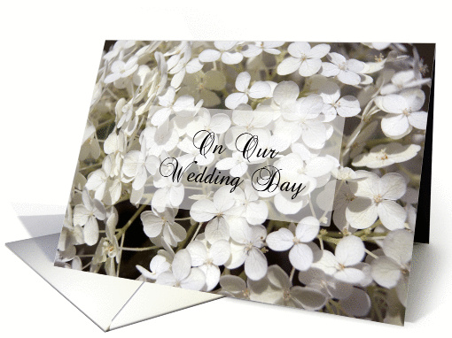 On Our Wedding Day - White Hydrangea Flowers card (324787)