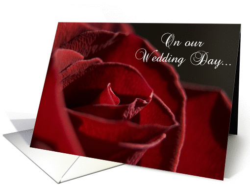On Our Wedding Day - Red Rose Flower card (336518)