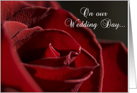 On Our Wedding Day - Red Rose Flower card