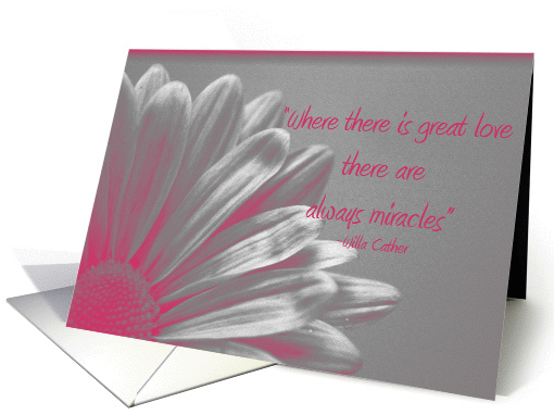 Baby Girl Birth Announcement Pink Silver Daisy card (341435)