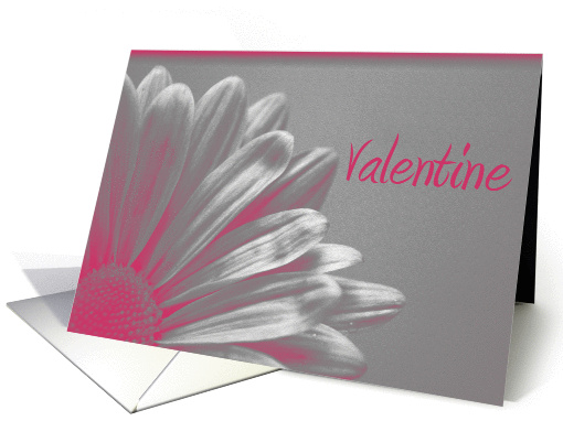 Valentine's Day - Pink Silver Daisy card (341439)