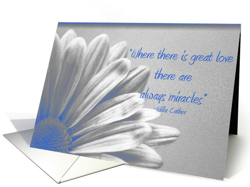 Baby Boy Birth Announcement Blue Silver Daisy card (341467)