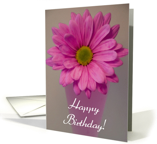 Happy Birthday - Pink Daisy Flower card (341516)