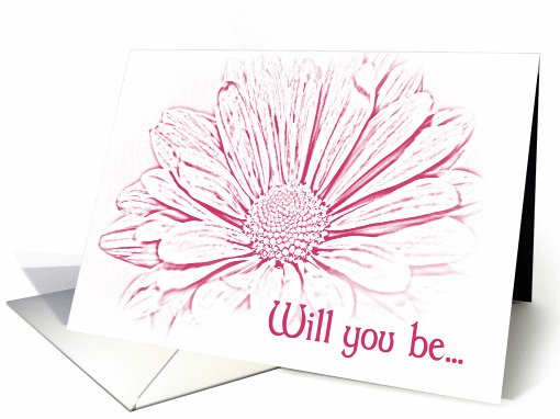 Will You Be My Flower Girl - Pink Daisy Flower card (346605)