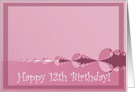 Happy 12th Birthday - Girl - Pink Abstract card