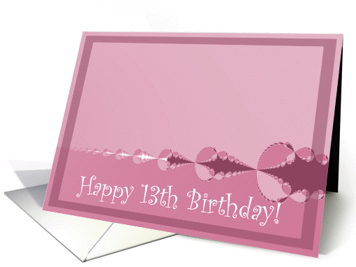 Happy 13th Birthday - Girl - Pink Abstract card (349095)