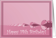 Happy 14th Birthday - Girl - Pink Abstract card