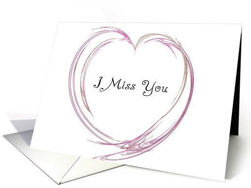 I miss You - Pink Fractal Heart card (362995)