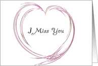 I miss You - Pink Fractal Heart card