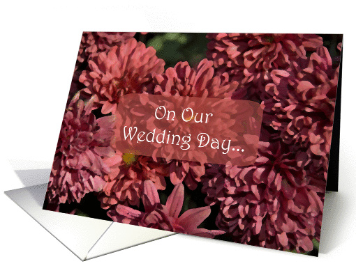 On Our Wedding Day - Red Chrysanthemums card (366596)