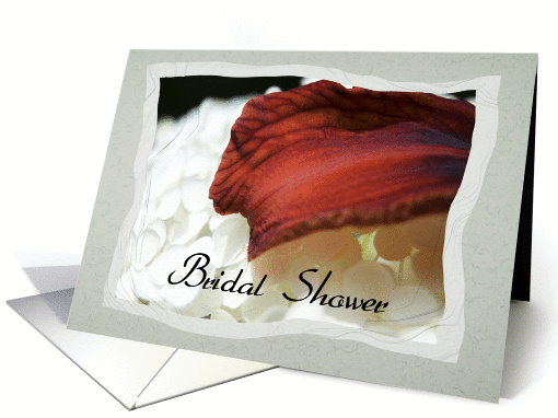Bridal Shower Invitation - Red Day Lily White Hydrangea card (370153)