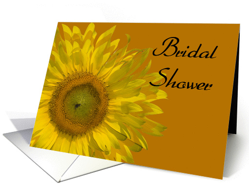 Yellow Sunflower on Orange Bridal Shower Invitation card (382030)
