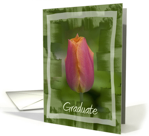 Congratulations Graduation - Pink Tulip Flower card (388861)