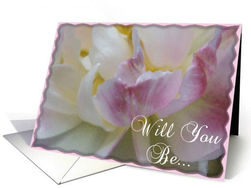 Will You Be My Bridesmaid - Fancy Pink Tulip card (397813)