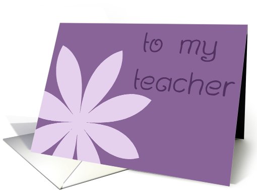 Thank You Teacher Purple Flower card (416595)