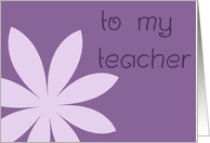 Thank You Teacher Purple Flower card