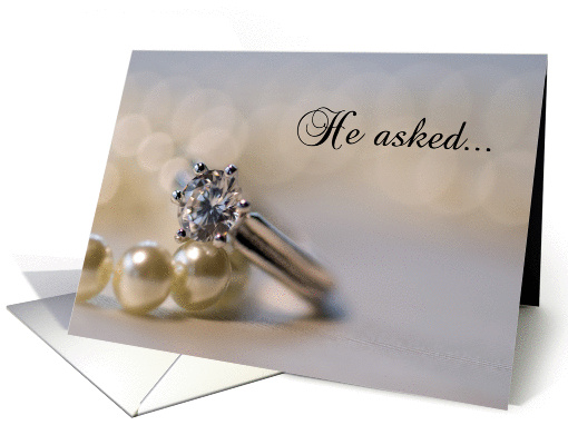 Engagement Announcement - Diamond and Pearls card (419983)