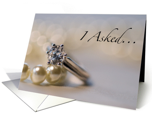 Engagement Announcement Diamond and Pearls card (420016)