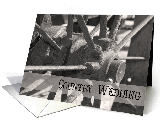 Country Wedding Save the Date Announcement, Rustic Wagon Wheel card