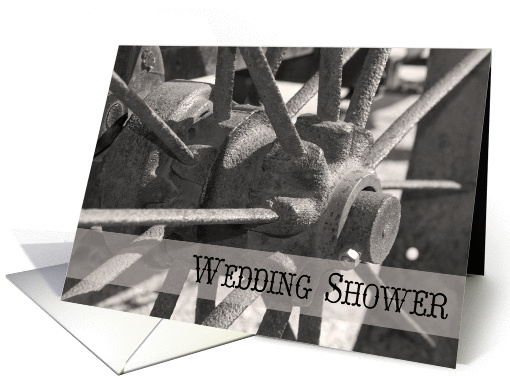 Country Wedding Shower Invitation, Rustic Wagon Wheel card (424284)